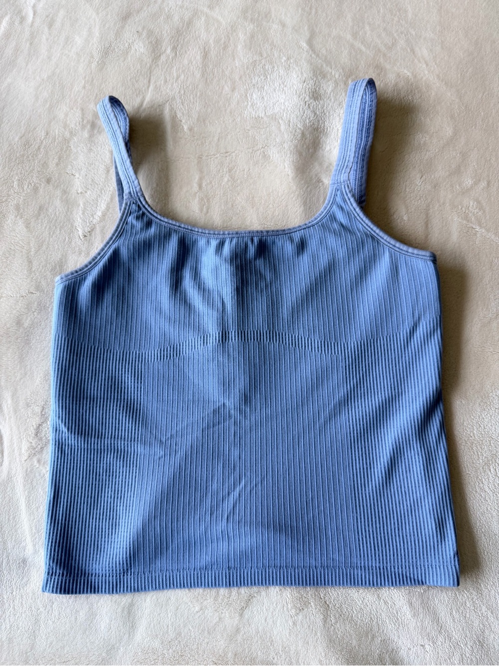 Lululemon Ebb to Street Scoop Neck Cropped Tank Top, size 8, Blue Willow - Picture 3 of 7
